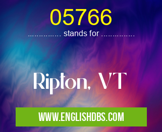05766 means Ripton, VT 05766