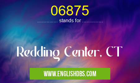 06875 means Redding Center, CT 06875