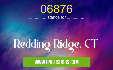06876 means Redding Ridge, CT 06876
