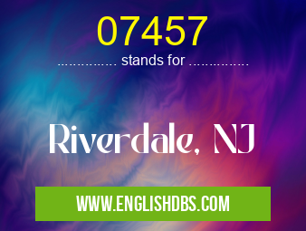 07457 means Riverdale, NJ 07457