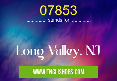 07853 means Long Valley, NJ 07853