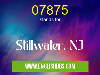 07875 means Stillwater, NJ 07875