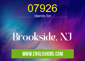 07926 means Brookside, NJ 07926