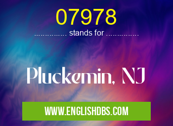 07978 means Pluckemin, NJ 07978