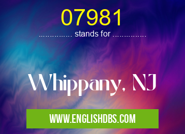 07981 means Whippany, NJ 07981