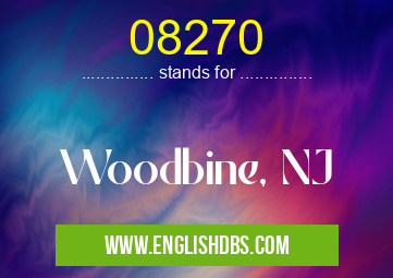 08270 means Woodbine, NJ 08270