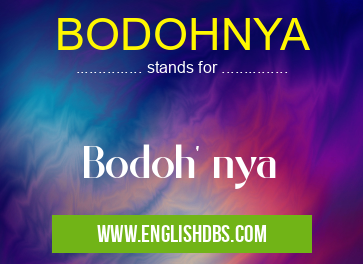 BODOHNYA means Bodoh' nya BODOHNYA