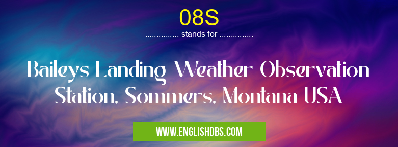 08S means Baileys Landing Weather Observation Station, Sommers, Montana USA 08S