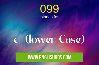 099 means c (lower Case) 099
