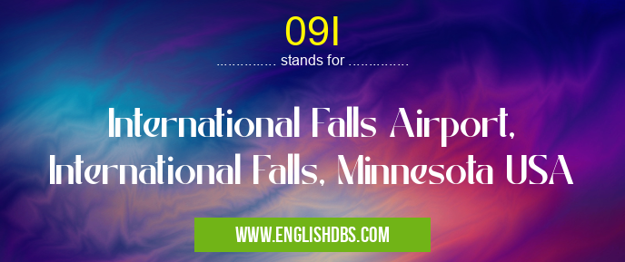 09I means International Falls Airport, International Falls, Minnesota USA 09I
