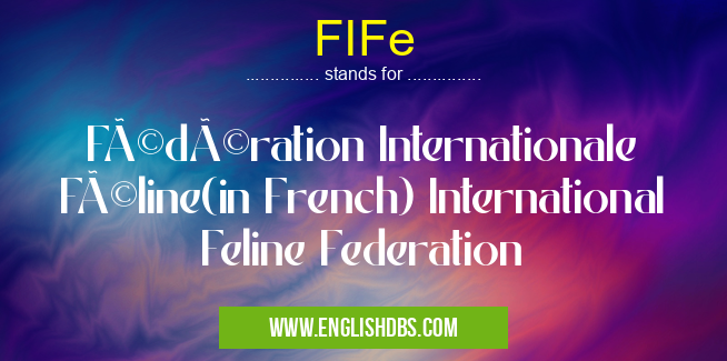 FIFe means Fédération Internationale Féline(in French) International Feline Federation FIFe
