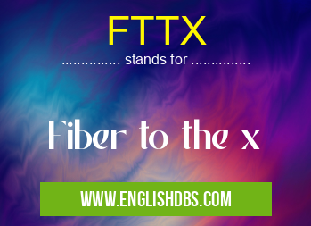 FTTX means Fiber to the x FTTX