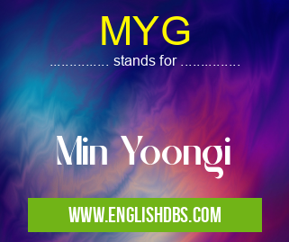 MYG means Min Yoongi MYG