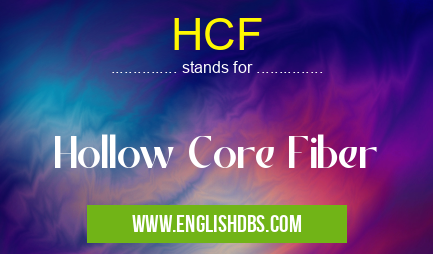 HCF means Hollow Core Fiber HCF