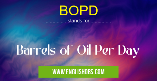 BOPD means Barrels of Oil Per Day BOPD