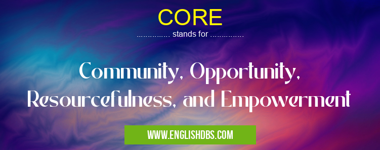 CORE means Community, Opportunity, Resourcefulness, and Empowerment CORE
