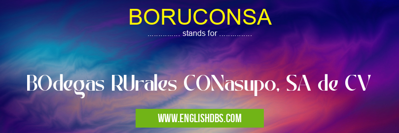 BORUCONSA means BOdegas RUrales CONasupo, SA de CV BORUCONSA