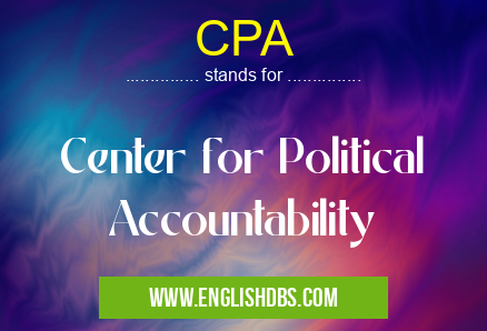 CPA means Center for Political Accountability CPA