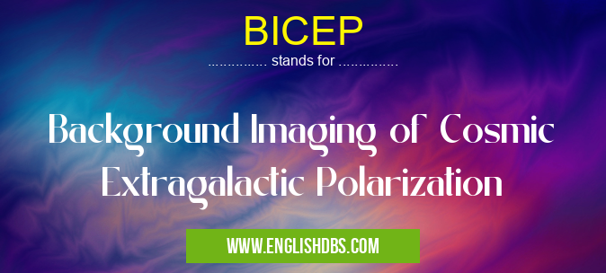 BICEP means Background Imaging of Cosmic Extragalactic Polarization BICEP