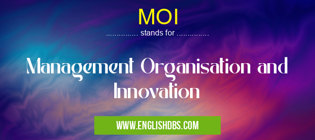 MOI means Management Organisation and Innovation MOI
