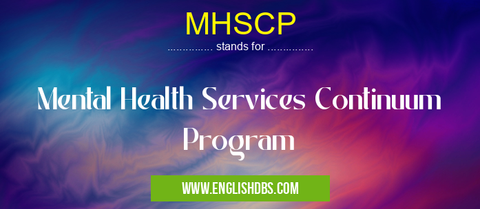 MHSCP means Mental Health Services Continuum Program MHSCP