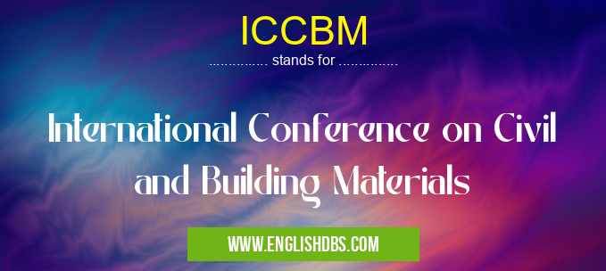 ICCBM means International Conference on Civil and Building Materials ICCBM