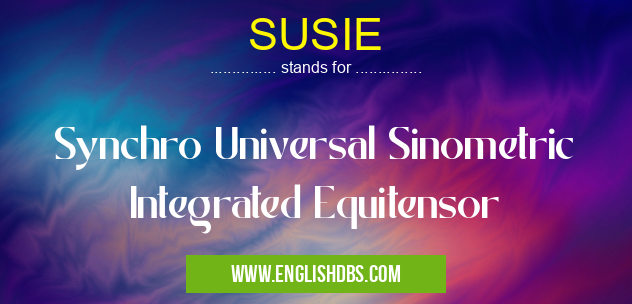 SUSIE means Synchro Universal Sinometric Integrated Equitensor SUSIE