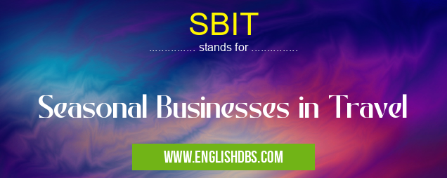 SBIT means Seasonal Businesses in Travel SBIT