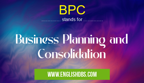 BPC means Business Planning and Consolidation BPC