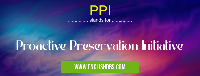 PPI means Proactive Preservation Initiative PPI