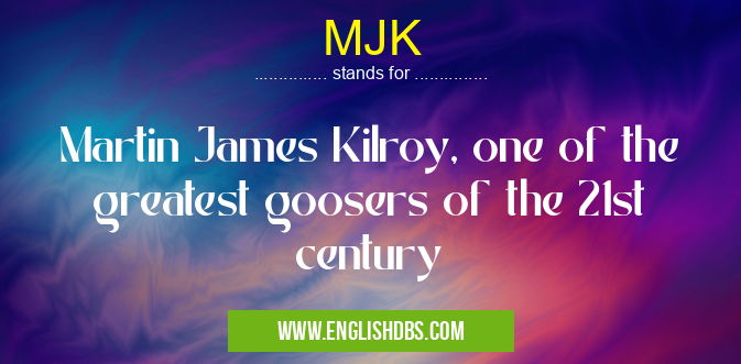 MJK means Martin James Kilroy, one of the greatest goosers of the 21st century MJK