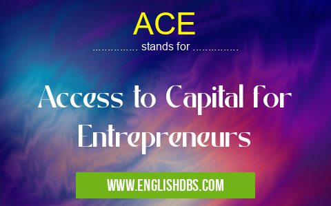 ACE means Access to Capital for Entrepreneurs ACE