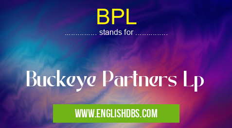 BPL means Buckeye Partners Lp BPL