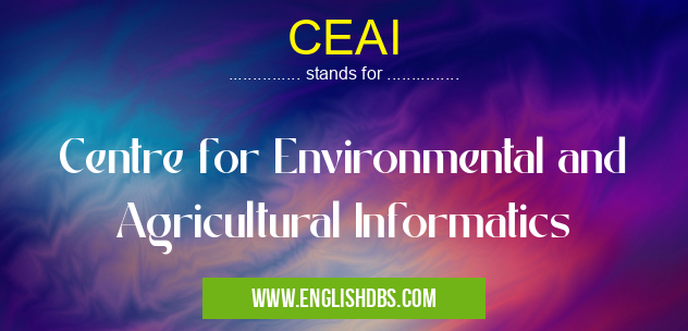 CEAI means Centre for Environmental and Agricultural Informatics CEAI