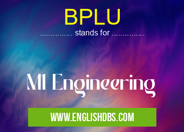 BPLU means M1 Engineering BPLU