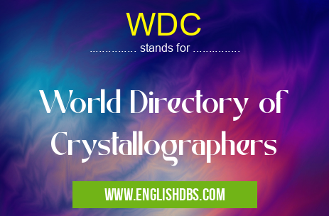 WDC means World Directory of Crystallographers WDC