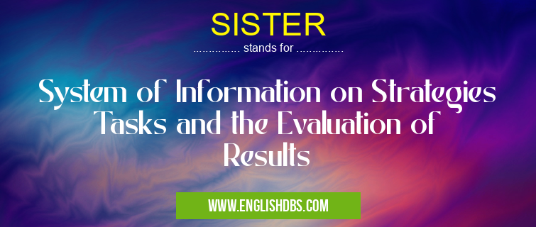 SISTER means System of Information on Strategies Tasks and the Evaluation of Results SISTER
