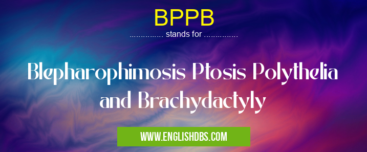 BPPB means Blepharophimosis Ptosis Polythelia and Brachydactyly BPPB