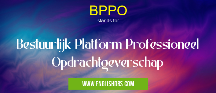 BPPO means Bestuurlijk Platform Professioneel Opdrachtgeverschap BPPO
